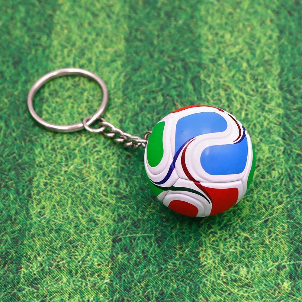 2006 Simulation Football Basketball Volleyball Tennis Rugby Keychain PVC Creative Mini Key Ring Bag Pendant Car Accessories GiftT251127