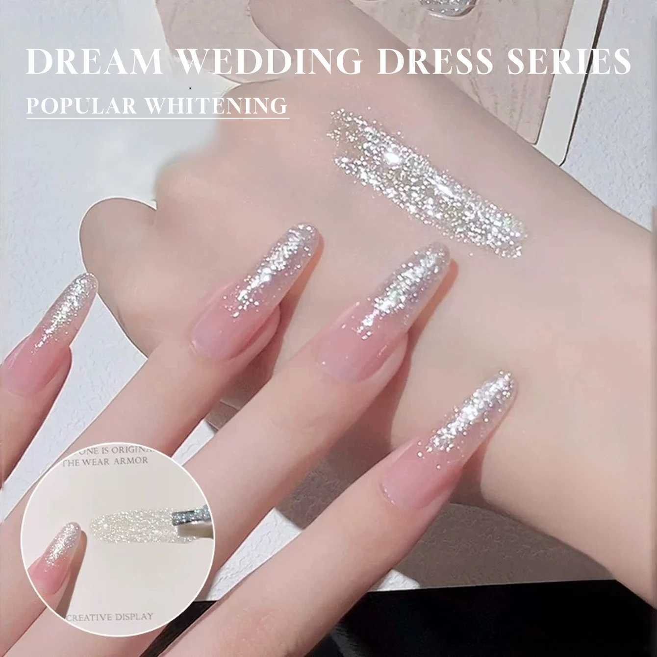 MIANEL 12ML 1-9pcs Wedding Fine Glitter Gel Nail Polish 2025 New Style Nail Polish White Nails Glitter Powder Gel Nail GlueT251127