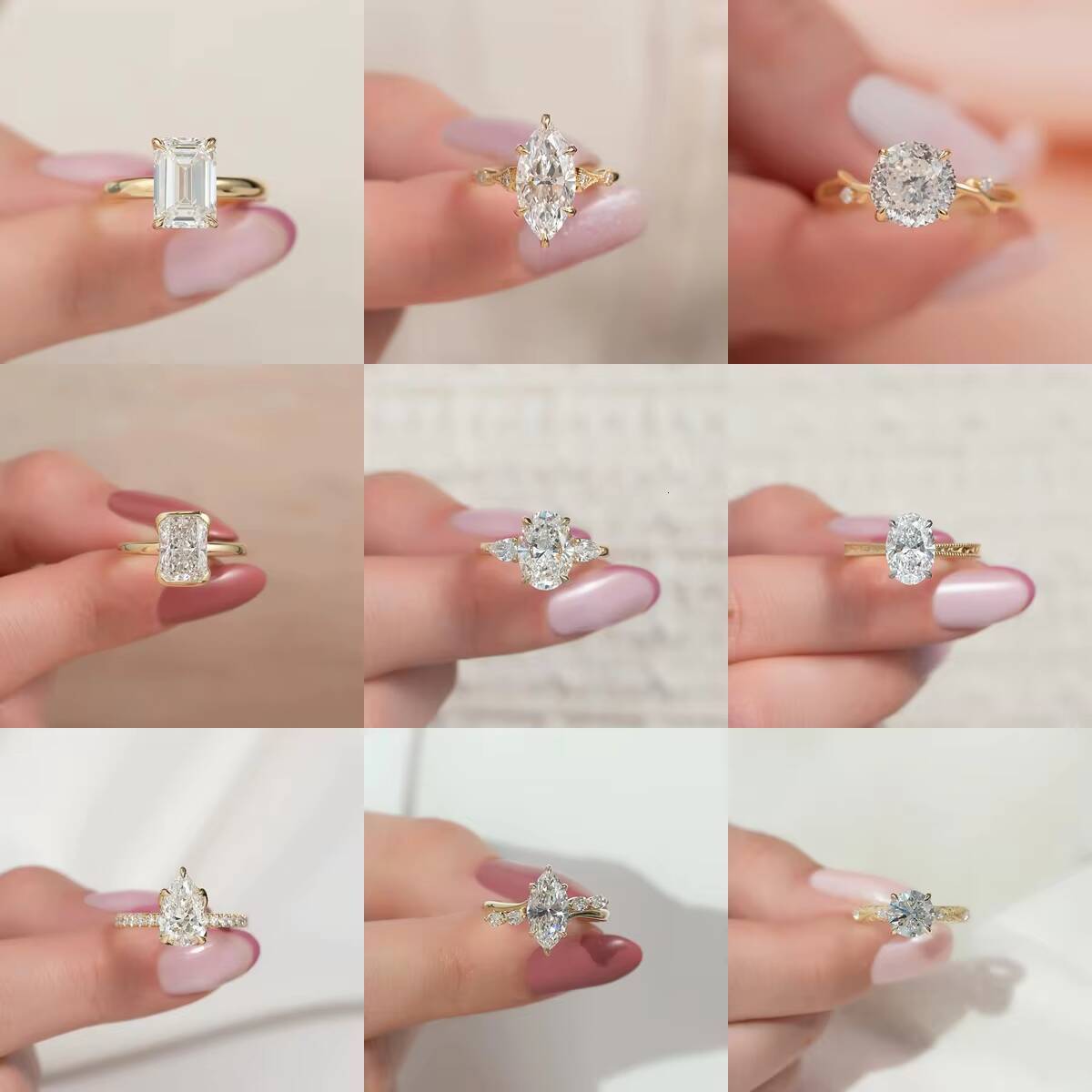 Custom IGI GIA Certified CVD HPHT Radiant Cut Lab Grown Diamond Rings 14K 18K Solid Gold Engagement Wedding Rings for Women