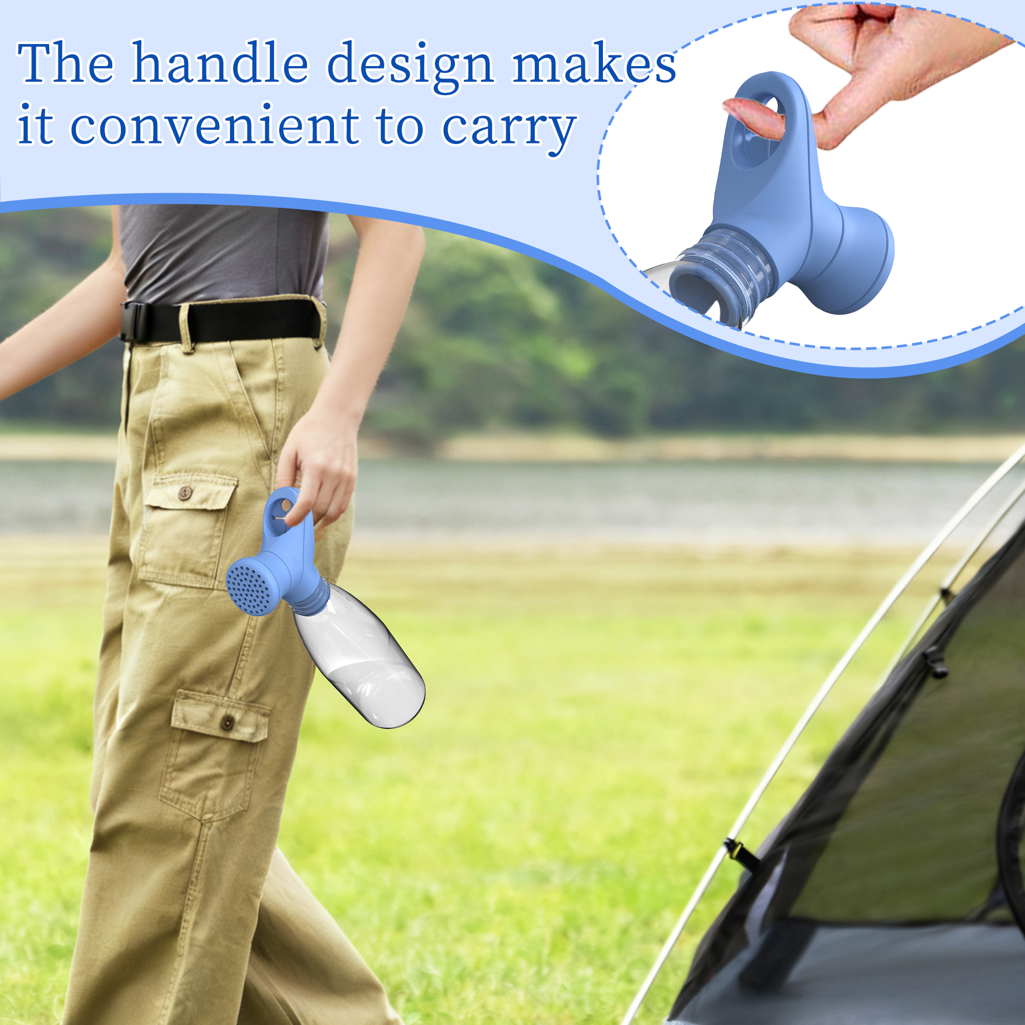 Dog Travel Shower Portable Pet Shower for Adventure Dog Cleaning Dishwasher Safe Silicone Shower Sprayer WLL2570