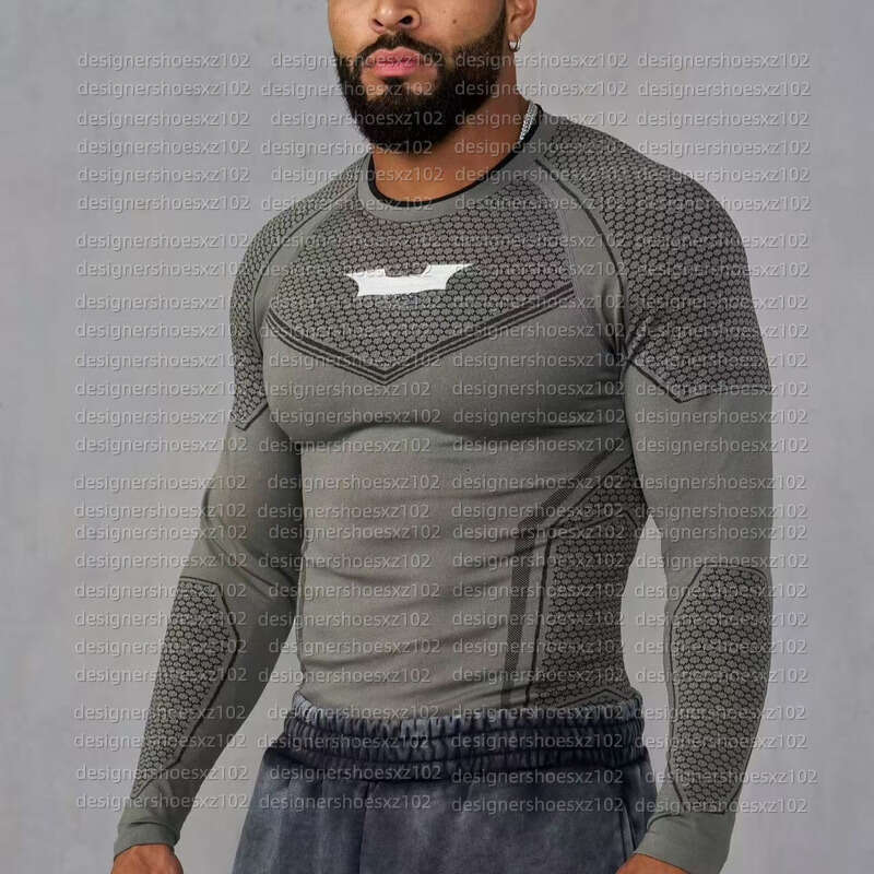 Younglas Fitness Mens Young La Clothes Designer Hoodies Batman Collaboration Quick Dry High Elasticity Fitting Long Sleeve Mens American Training Top Size S-XXL