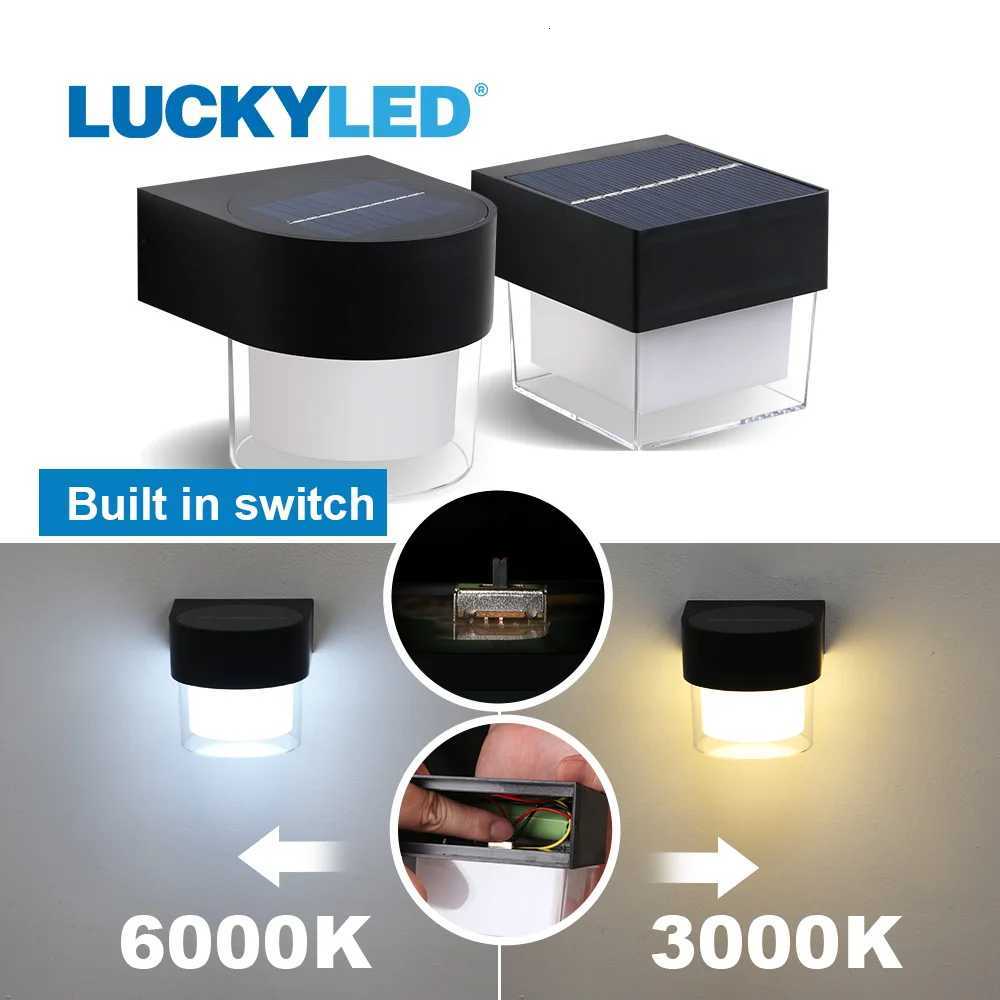 LUCKYLED Solar Outdoor Wall Light Waterproof LED Facade Wall Lamp 4W Wireless Street Porch Garden LightingM251127