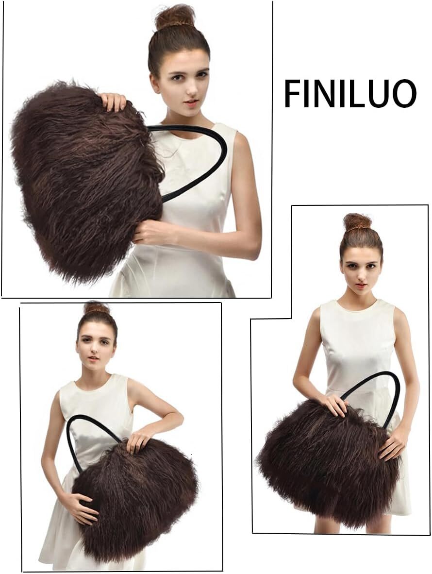 Women's sheepskin/Mongolian same wer veet wool leather, with genuine leather handle handbag