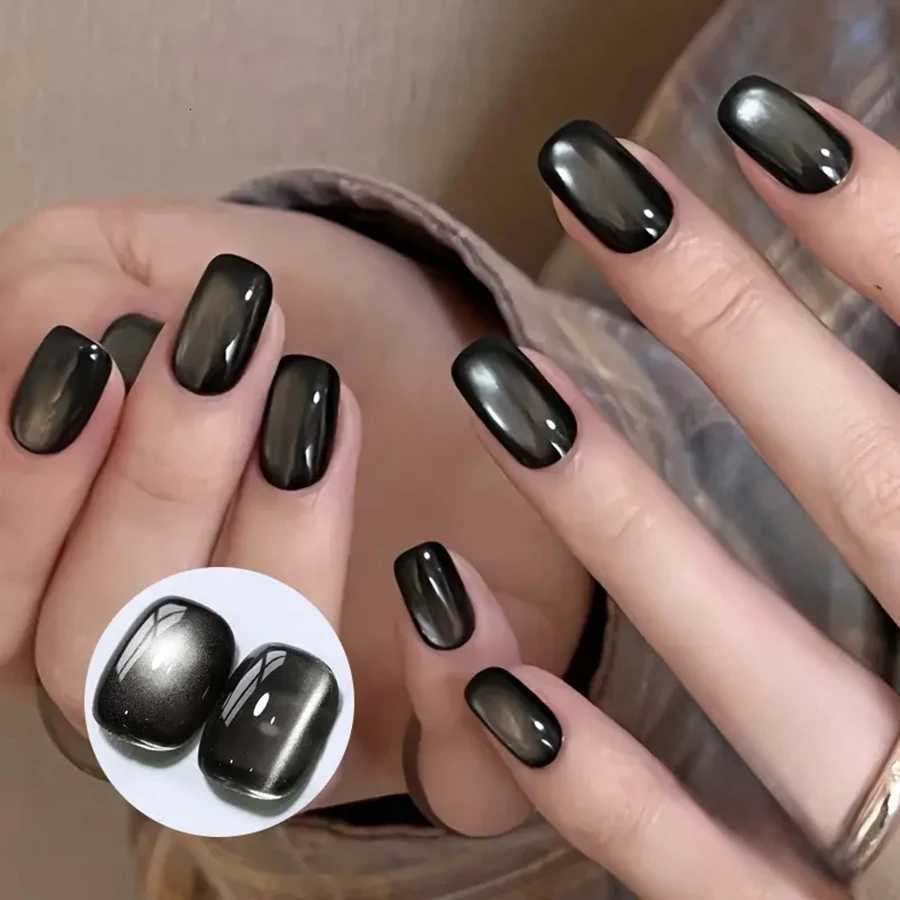 WS Black Glass Cat Magnetic Gel Nail Polish Punk Style Nail Art Manicure Varnis Semi Permanent Gel for Winter Nail SuppliesT251127