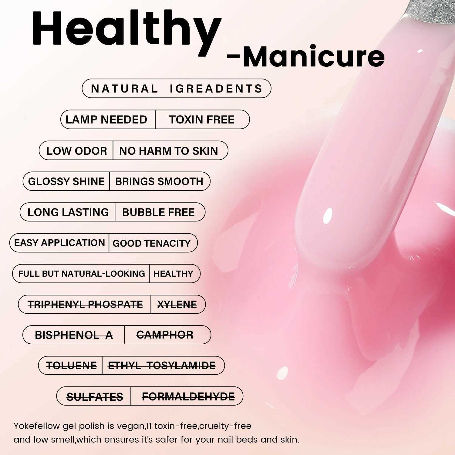 YOKEFELLOW 15g Jelly Extension Gel Nail Polish Nude Pink Clear Building Construct Extend Gel Soak Off UV LED Acrylic Gel VarnishT251127