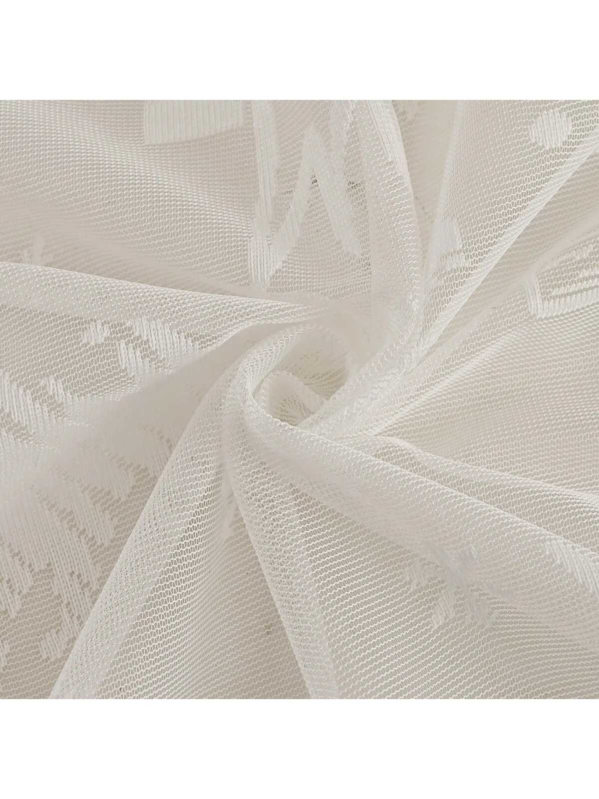 Curtain Christmas 1pc White Christmas Tree Lace Sheer Curtain Festive Window Decor for Holiday Living Room Bedroom Y251126