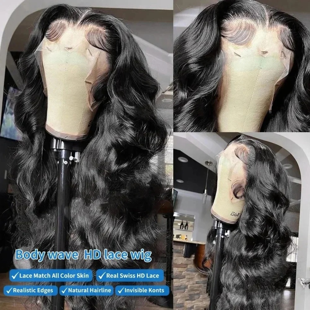 Body Wave Wig Human Hair Black Long Glueless Frontal 13x6 Hd 360 Full Lace Human Hair Wigs For Women