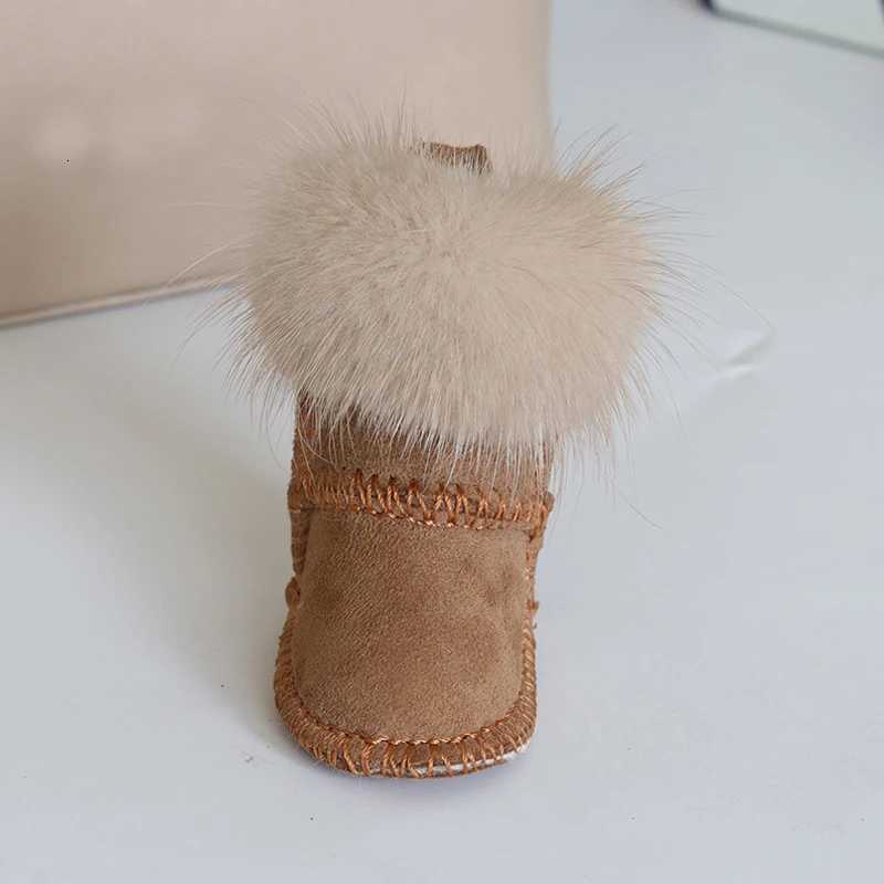 Luxury Fluffy Pompom Boot Shoe Keychain For Women Car Key Chain Bagpack Charm Accessories PendantT251127
