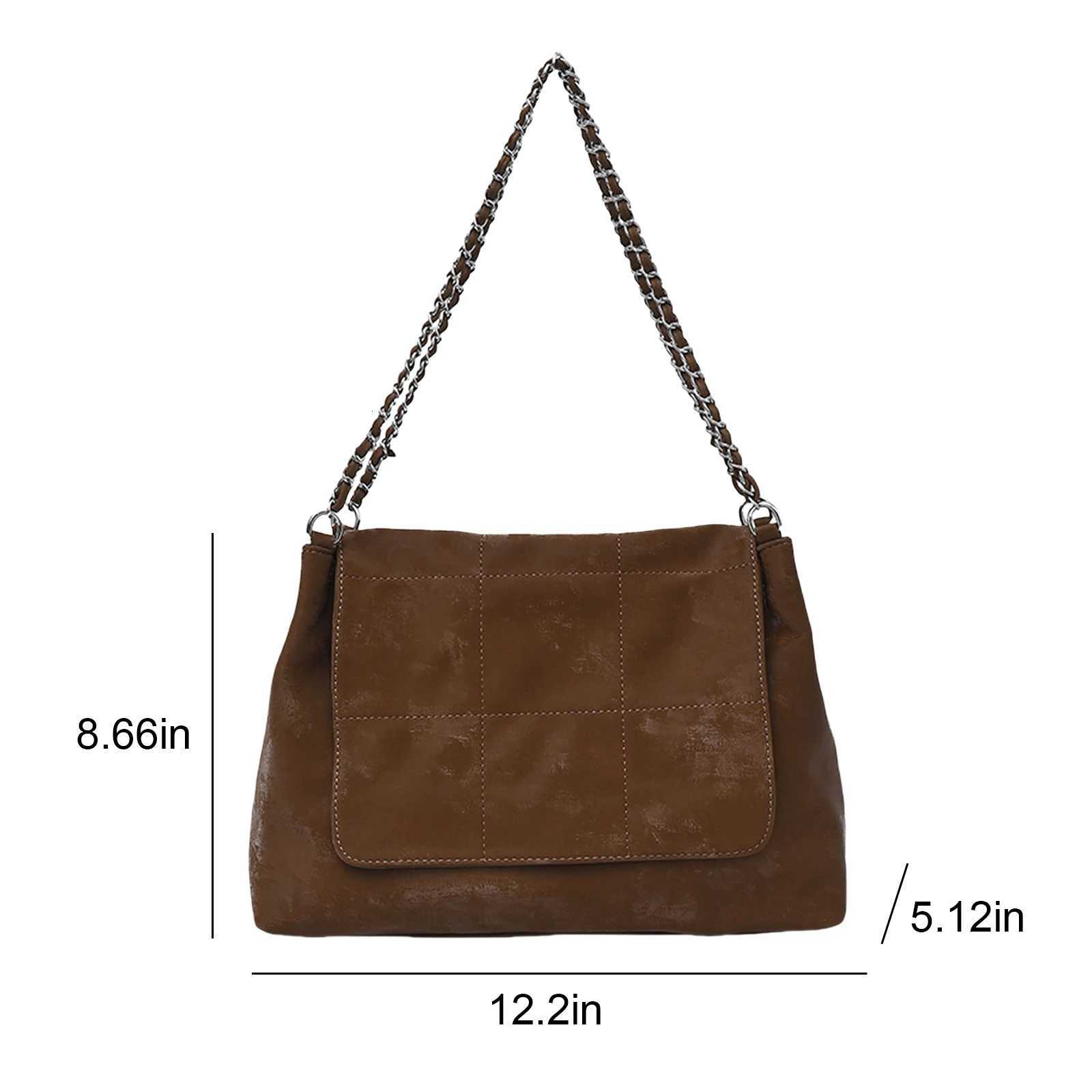 Autumn Winter Underarm Pouch with Chain Strap Suede Shoulder Bag Luxury Large Tote Bag Vintage Handbags Women Crossbody Bags K251127