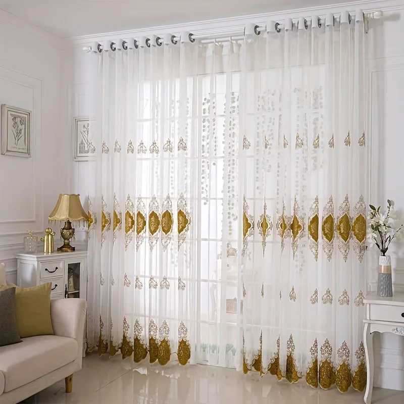 Curtain Christmas 1pc Boho Embroidered Gauze Curtain - Sun Protection and Breathable Living Room and Bedroom Decor Y251126
