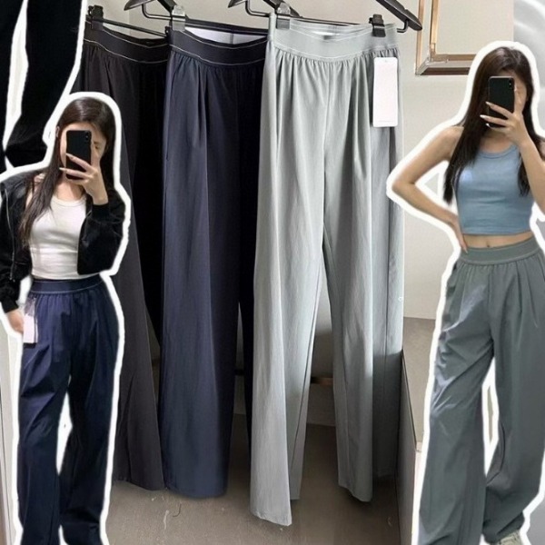 Designer New Hot-Selling Army Green Women's Yoga Casual High-Waist Straight-Leg Pants, Outdoor Sports, Quick-Drying, Wrinkle-Resistant