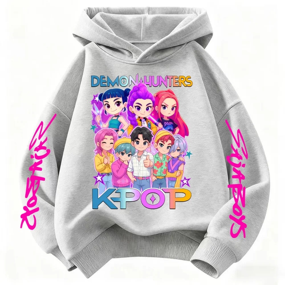 Custom Kpop Demon Hunters Huntrix Hoodie Kids Clothes Princess Girls Clothing Fashion Boys Clothes Spring Autumn Sweatshirt Child Tops