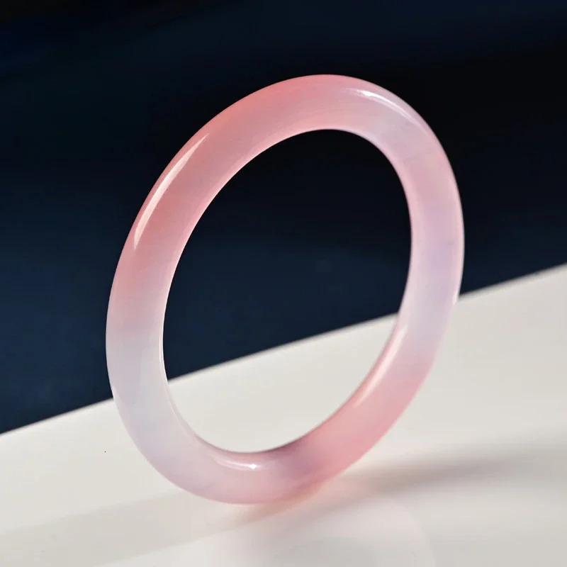 Natural Peach Light Pink Jade Bangle Ice Hetian Jade Hibiscus Pink White Bracelet Exquisite Jewelry for Women Party Gifts 251121