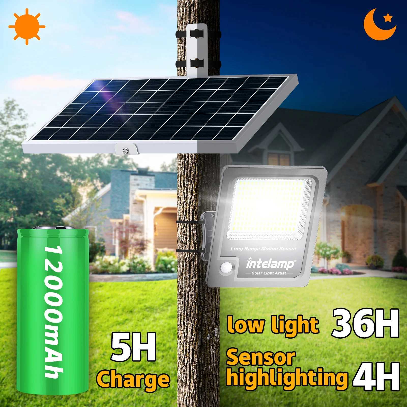 INTELAMP Solar Light PIR Motion Sensor Wall Light Outdoor Solar Lamp Waterproof Solar Powered Sunlight Street LampM251127