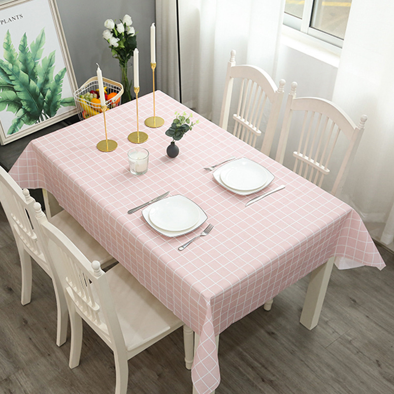 A832 simple waterproof and oil-proof home modern style tablecloth fruit anti-scalding and washable plaid tablecloth