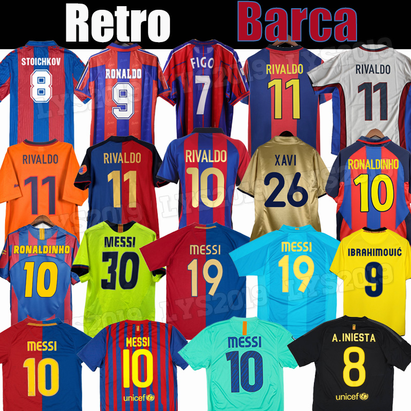 Retro Soccer Jerseys 2003 2004 2005 2006 2007 2008 2009 2010 2011 2012 vintage football shirt T RONALDINHO A.INIESTA 01 02 03 04 05 06 07 08 09 10 11 12 13 14