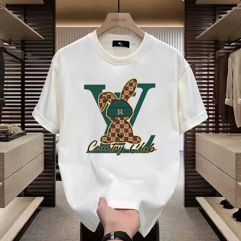 Womens T-Shirt New summer printed letter trend brand fashionable round neck mens T-shirt cotton top casual couple T-shirt Y250307W2VS