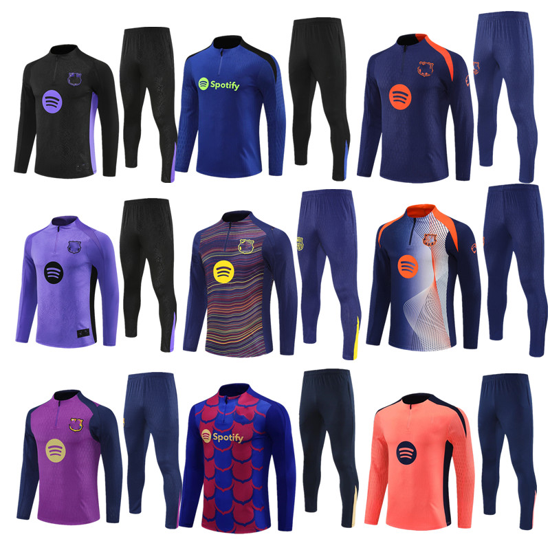 2025 BarcELONaES soccer tracksuit 25 26 Half pulled Long Sleeves football training suit jogging kits Men and kids jacket chandal futbol survetement