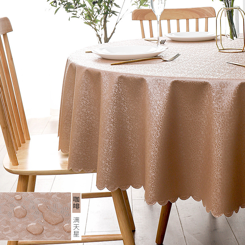A841 European waterproof and oil-proof tablecloth hotel restaurant household pvc round large round table tablecloth tablecloth wholesale