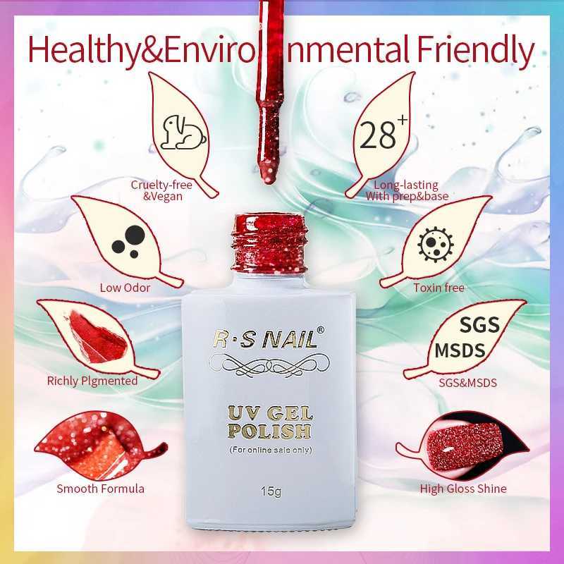 15ml Super Reflective Flash Disco Nail Gel Polish Relective Glitter Semi Permanent Nail Art Varnish For ManicuresT251127