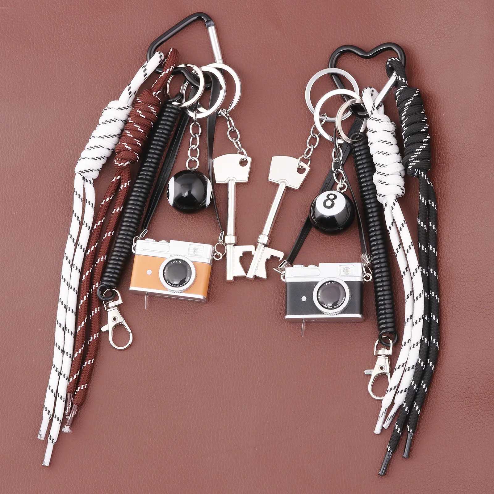 Cute Camera Key Black Eight Bag Keychain DIY Fashion Bag Charm Keychain For Women Bag Charm Cute Accessories Jewelry GiftsT251127