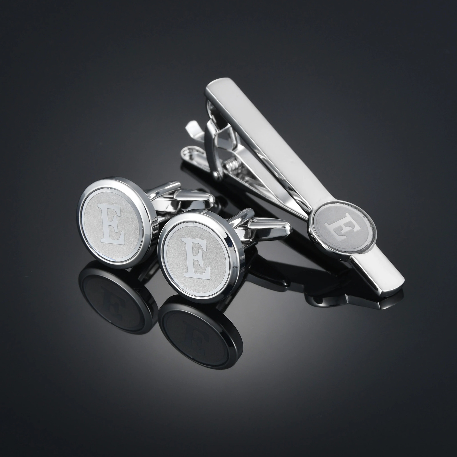 High Quality Letter A-Z mens French cufflinks tie clip set fashion shirt cufflinks 250427
