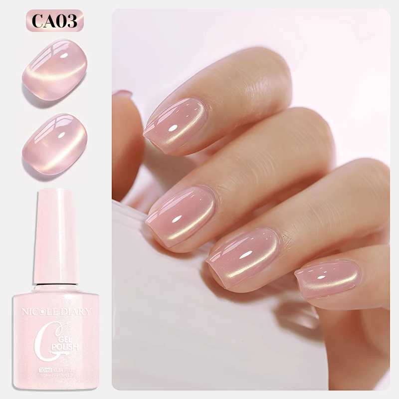 NICOLE DIARY 10ml Jelly Pink Water Light Cat Magnetic Gel Nail Polish Fruit Series Green Blue Purple Semi Permanent UV GelT251127