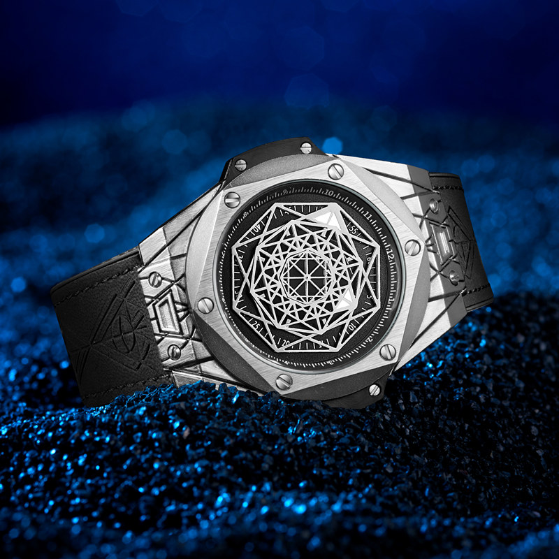 Trendy Cool Waterproof Quartz HUB LONG Watch with Stylish Personalized Design and Durable Silicone Strap for Daily Wear Gifts