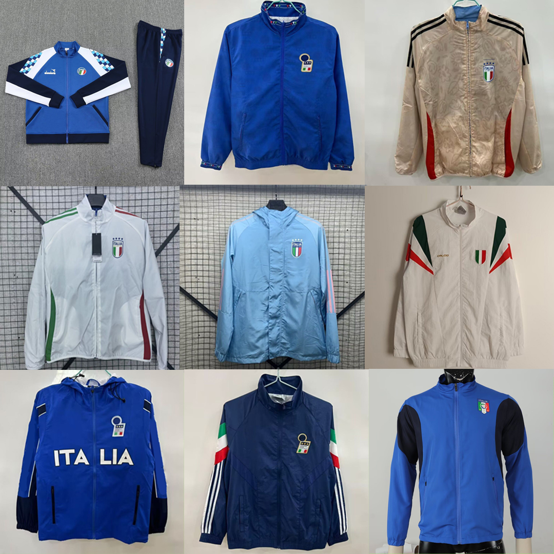 New + Retro 2026 Italy Training Soccer Jacket Suit windbreaker TOTTI R.BAGGIO 1994 1998 2002 2006 10 football shirt italia uniform MALDINI long sleeve zipper wind coat