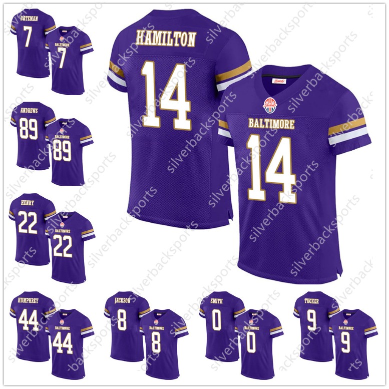 14 Hamilton Derrick Herny 8 Lamar Jcakson Football Jersey 52 R.Lewis Mark Andrews Purple Customized Any Name Number Jerseys Wear
