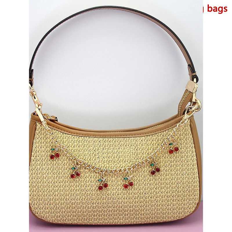 Fashion temperament glass stone red cherry chain jewelry bag hanging jewelry bag charm bag accessoriesT251127