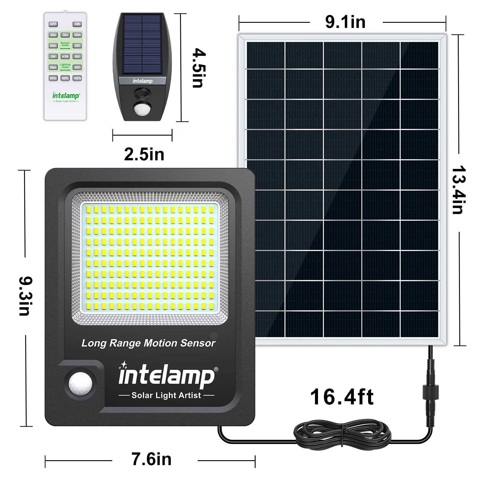 INTELAMP Solar Light PIR Motion Sensor Wall Light Outdoor Solar Lamp Waterproof Solar Powered Sunlight Street LampM251127