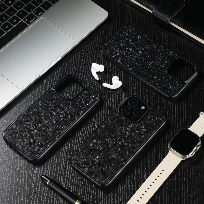 Fine grained carbon fiber phone case suitable for Apple 16/15/14/13/12 Pro Max