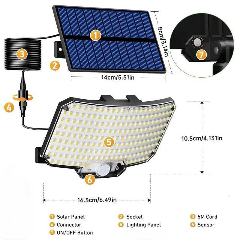 Solar Lights Outdoor with Lights Reflector and 3 Lighting Modes Solar Motion Sensor Wall Lights IP65 Waterproof for Garden YardM251127