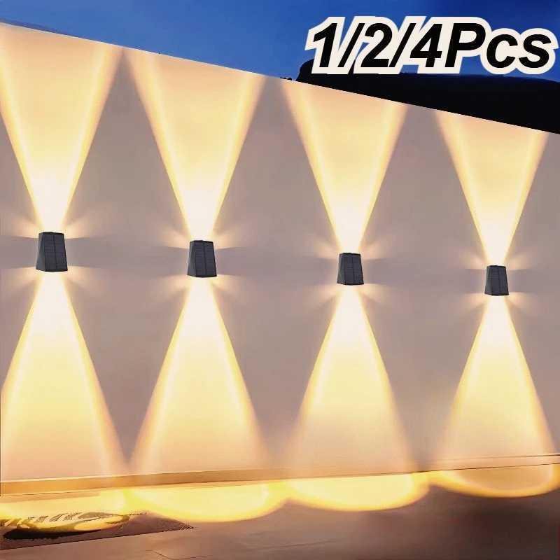 LED Solar Wall Lights Up and Down Lighting Solar Outdoor Light Waterproof IP65 Solar Fence Light for House Yard Garden GarageM251127