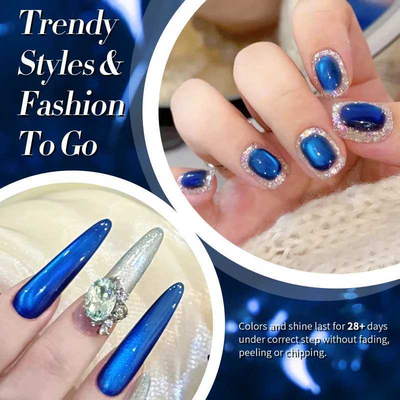 BORN PRETTY HEMA TPO FREE 10ml Rhine Lake Blue Cat Magnetic Gel Dark Blue Glitter Soak Off UV Gel Nail Art Varnish ManicureT251127