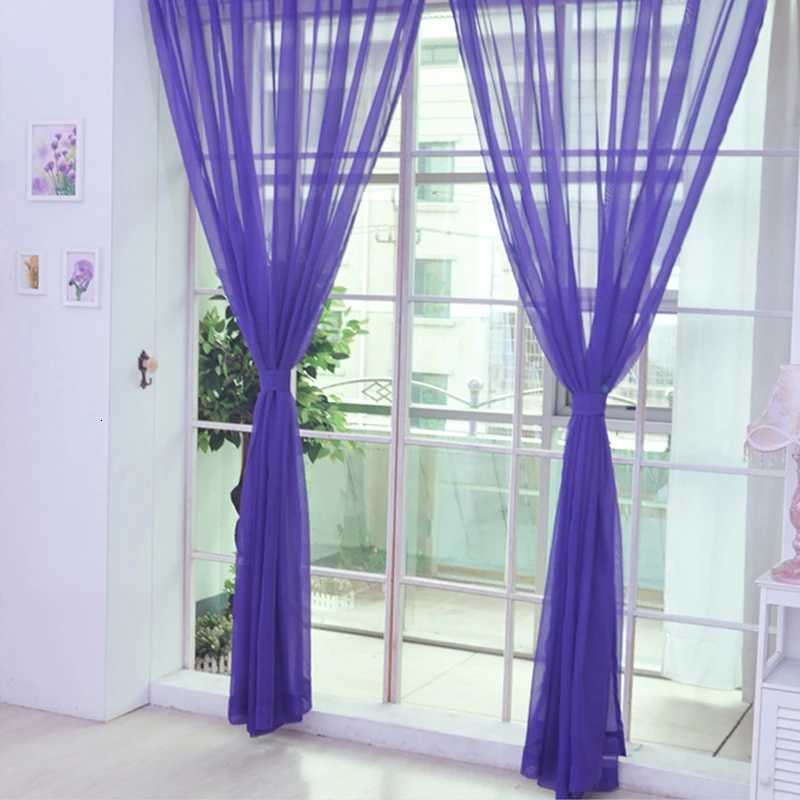 Curtain Christmas 1 Pcs Rod Pocket Rainbow Curtain Pure Color Tulle Curtain For Living Room Sheer Voile Wedding Decor Modern Bedroom Window Tulle Y251