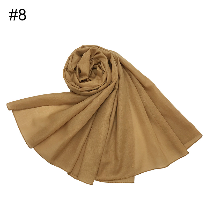 K540 Cross-border high-quality Malaysian Baotou basic solid color cotton long scarf female scarf scarf encrypted Bali yarn