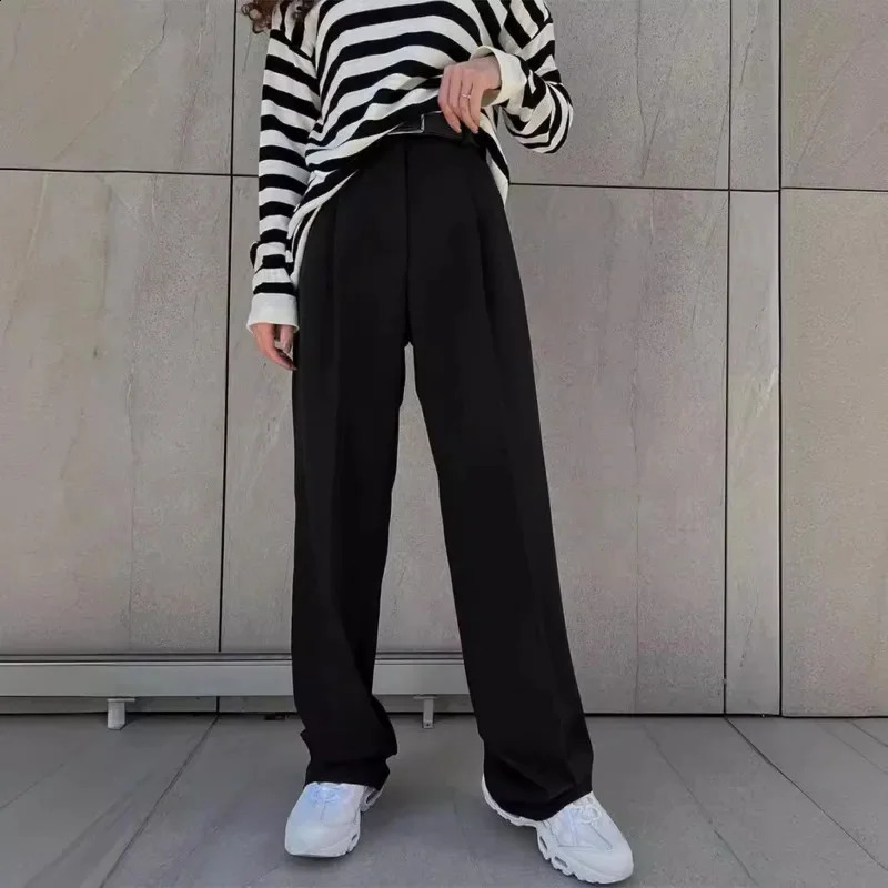 Spring/Summer Loose Straight Leg Pants Elegant Womens Set Pants Fashion Casual Non Stretching Customized Trouser 250427