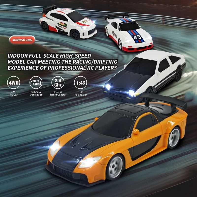 24G RC Drift Car 1/43 4WD Remote Control Car High Speed Electric Radio Controlled Mini Racing Car Model Boy Toys Hobby Gift Hot Y251127