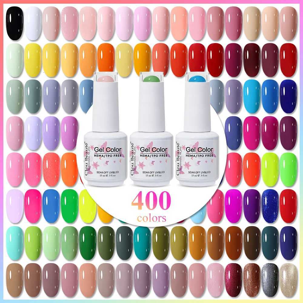 Clou Beaute 15ml HEMA TPO FREE Color Gel Nail Polish Nude Pink Red Green Collection Nail Gel Polish Glitter Soak Off UV LED GelT251127
