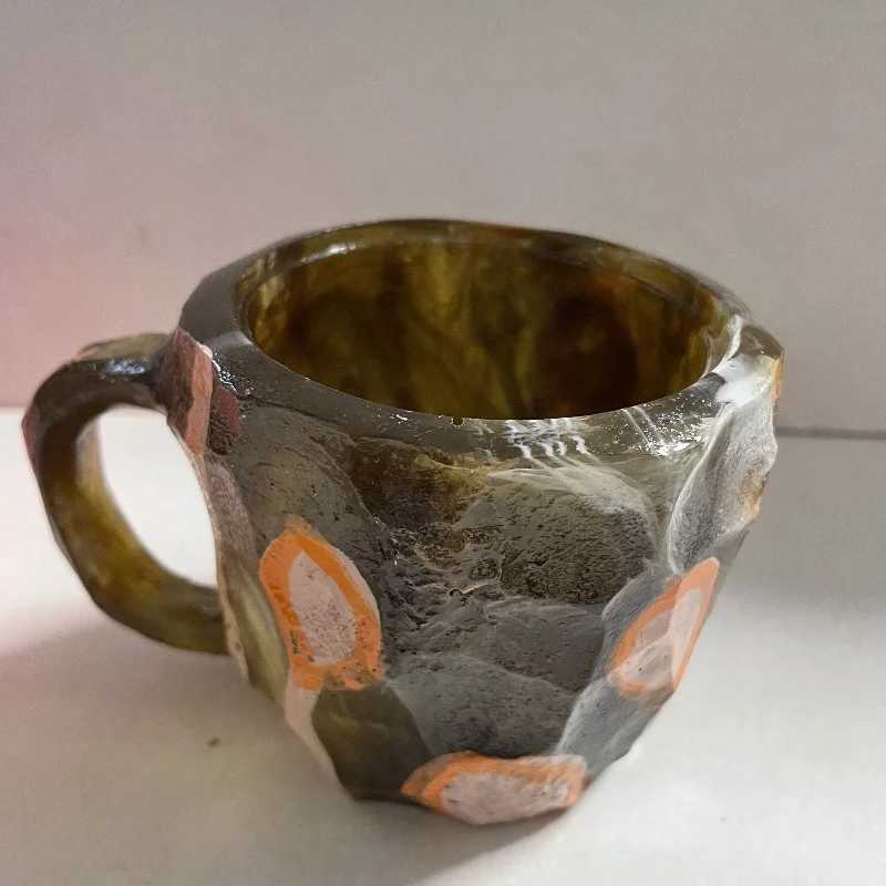 Imitation Mineral Crystal Coffee Mug Simulation Mineral Crystal Resin Coffee Cups Elegant Coffee Mug Novelty Cute Water Cup Gift C251127