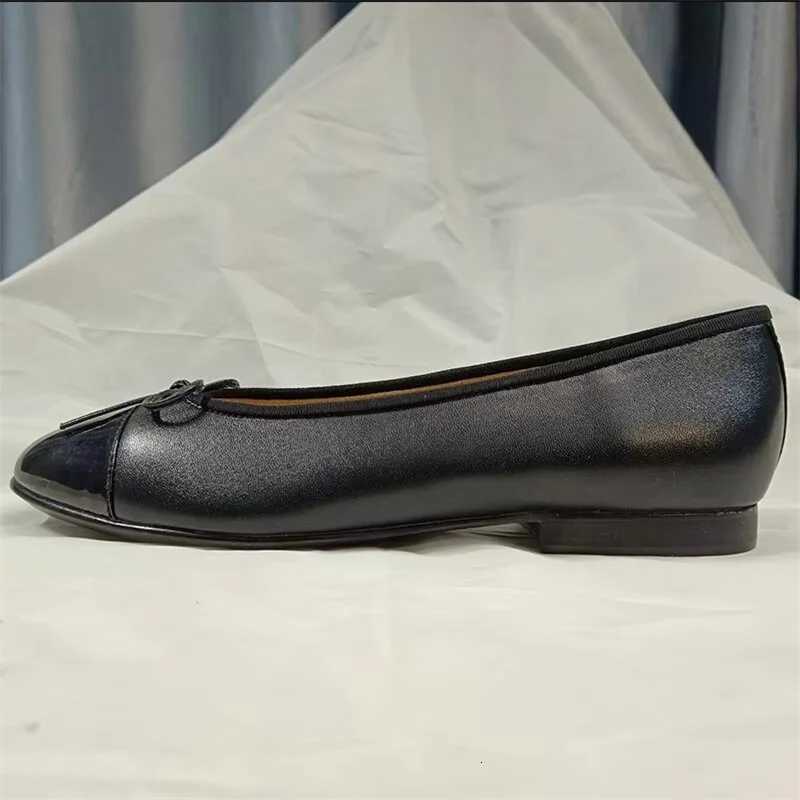 Plus Size Luxury Brand Design Round Toe Bow Ballet Flat Shoes Women Genuine Leather Casual Shoes Zapatos Mujer C251127