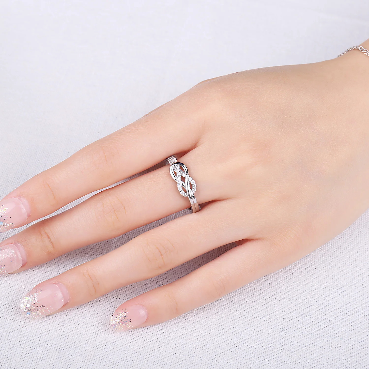 Jewelry Arrival Infinity Love Knot Gemstone 925 Sterling Silver Statement Ring for Woman Fashion Classic Fine 251126 - view 5