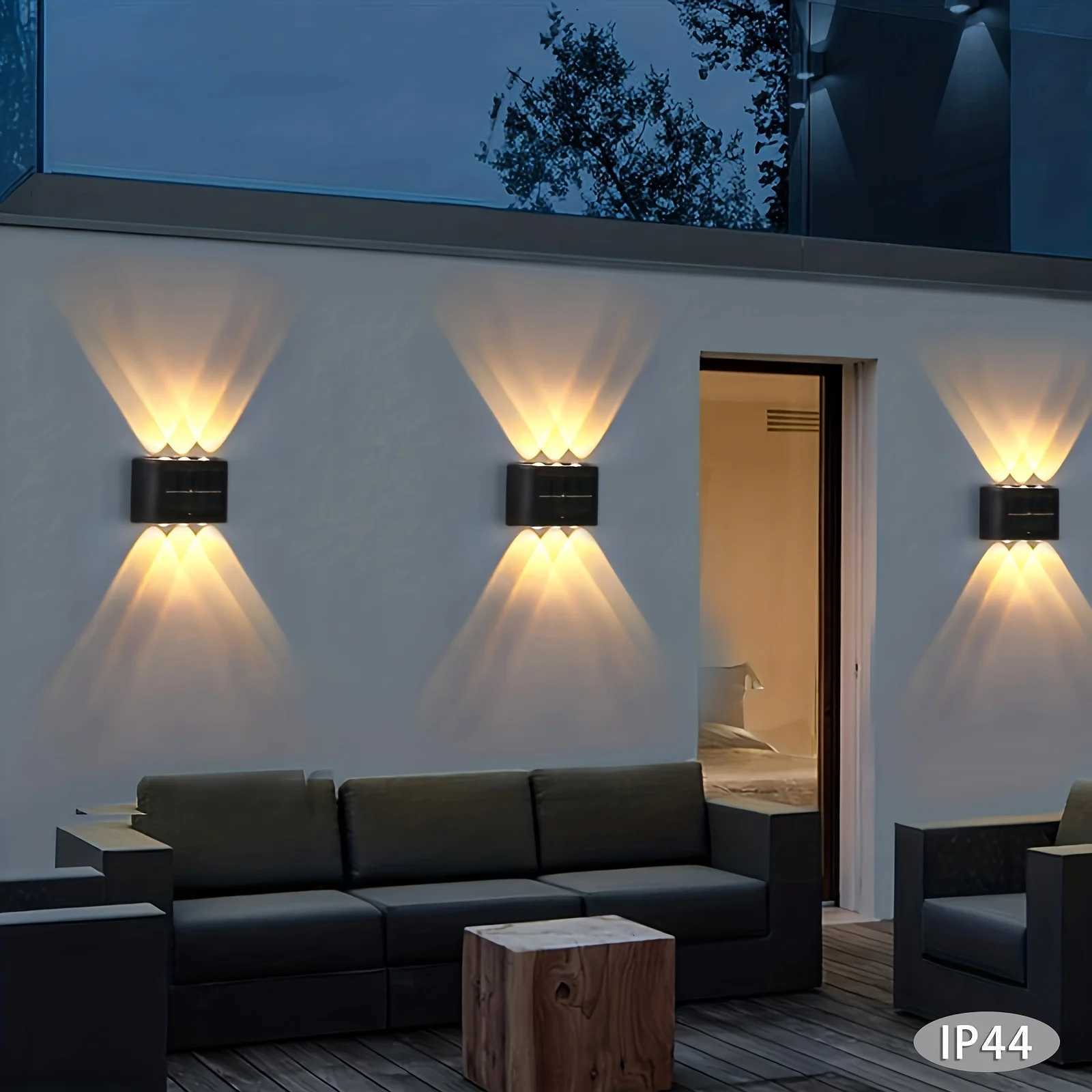 1-2pc 6/10 LED Solar Outdoor Wall Decorative Landscape Lighting Light Fixtures Suitable For Courtyard Villa Fence Terrace GardenM251127