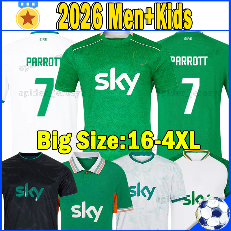 XXXL 4XL 25 26 Ireland PARROTT Soccer Jerseys IDAH KENNY AZAZ SCALES Football Shirts 2025 2026 Republic of Ireland national football team Men Uniforms kids kits sets
