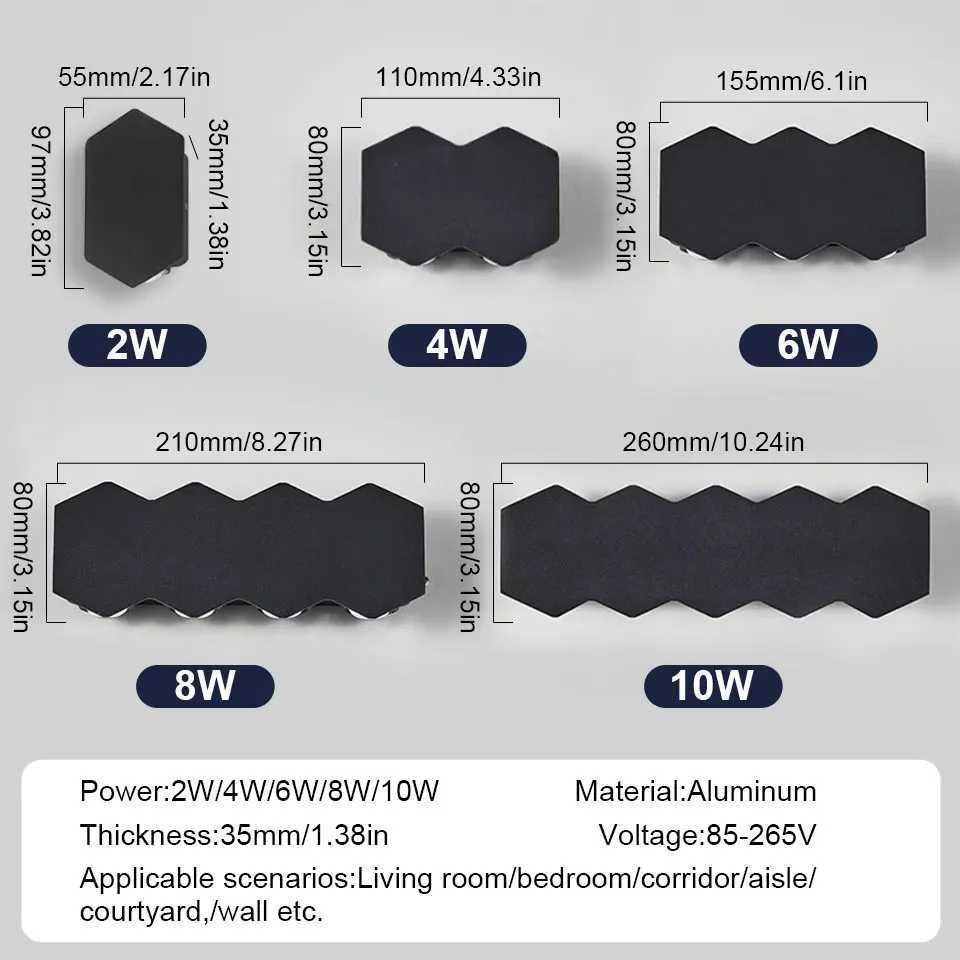 Aluminum Led Outdoor Wall Light Waterproof IP66 Led Outdoor Lighting Porch Lights Balcony Garden Lights Outdoor Wall LampM251127