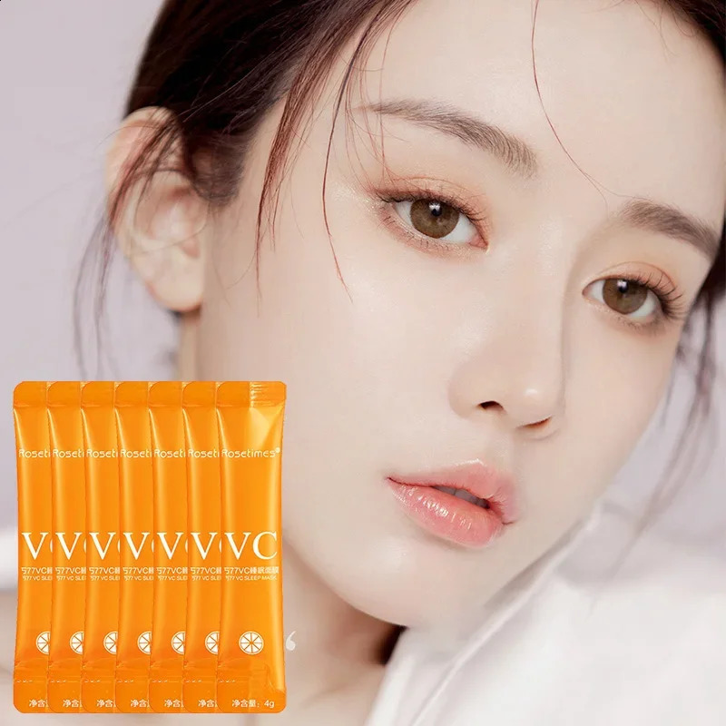 60pcs Vitamin C Sleeping Masks Beauty Face Skin Rejuvenation Disposable No-wash Facial Mask for Face Care 250418