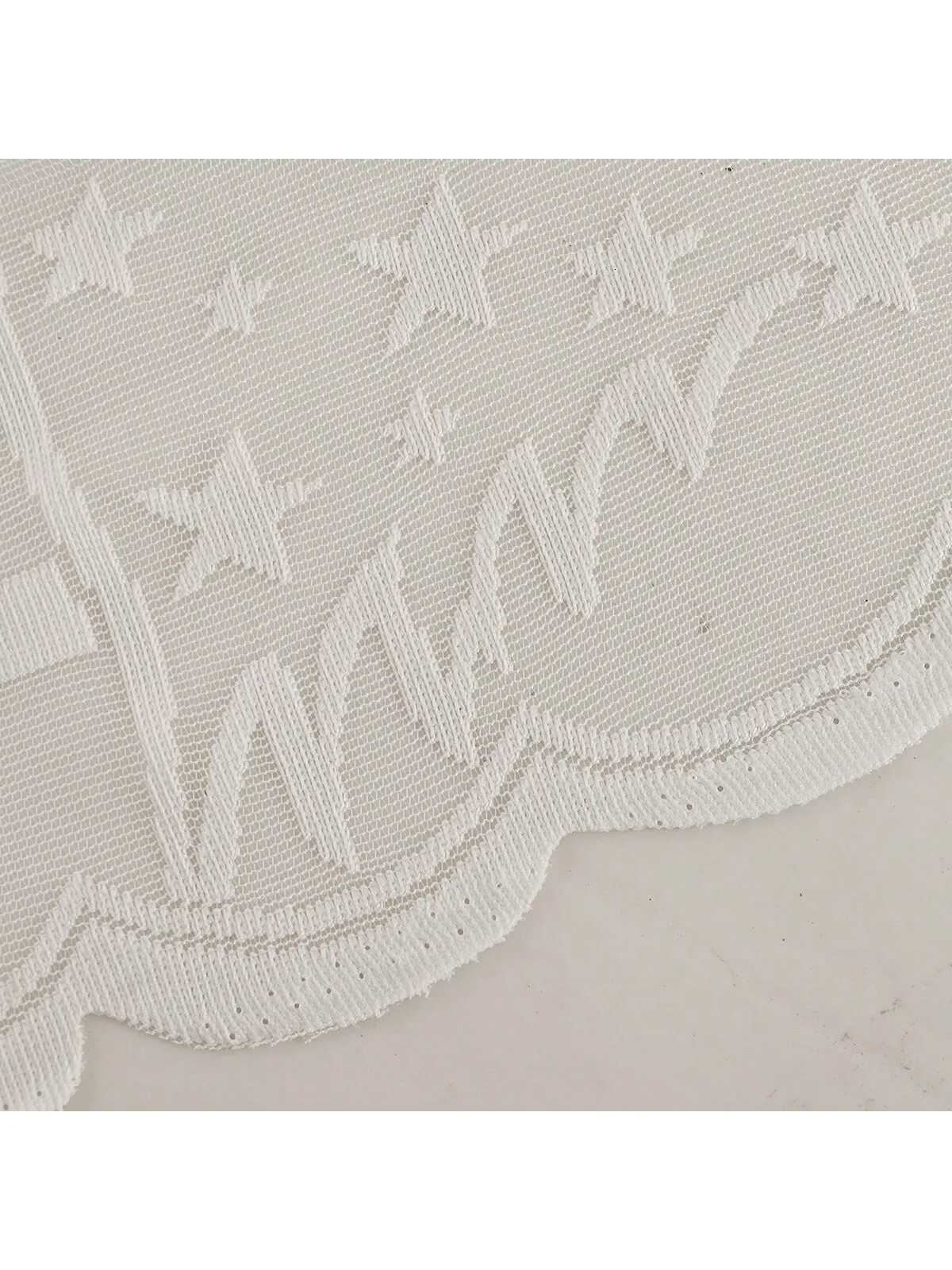 Curtain Christmas 1pc White Christmas Tree Lace Sheer Curtain Festive Window Decor for Holiday Living Room Bedroom Y251126