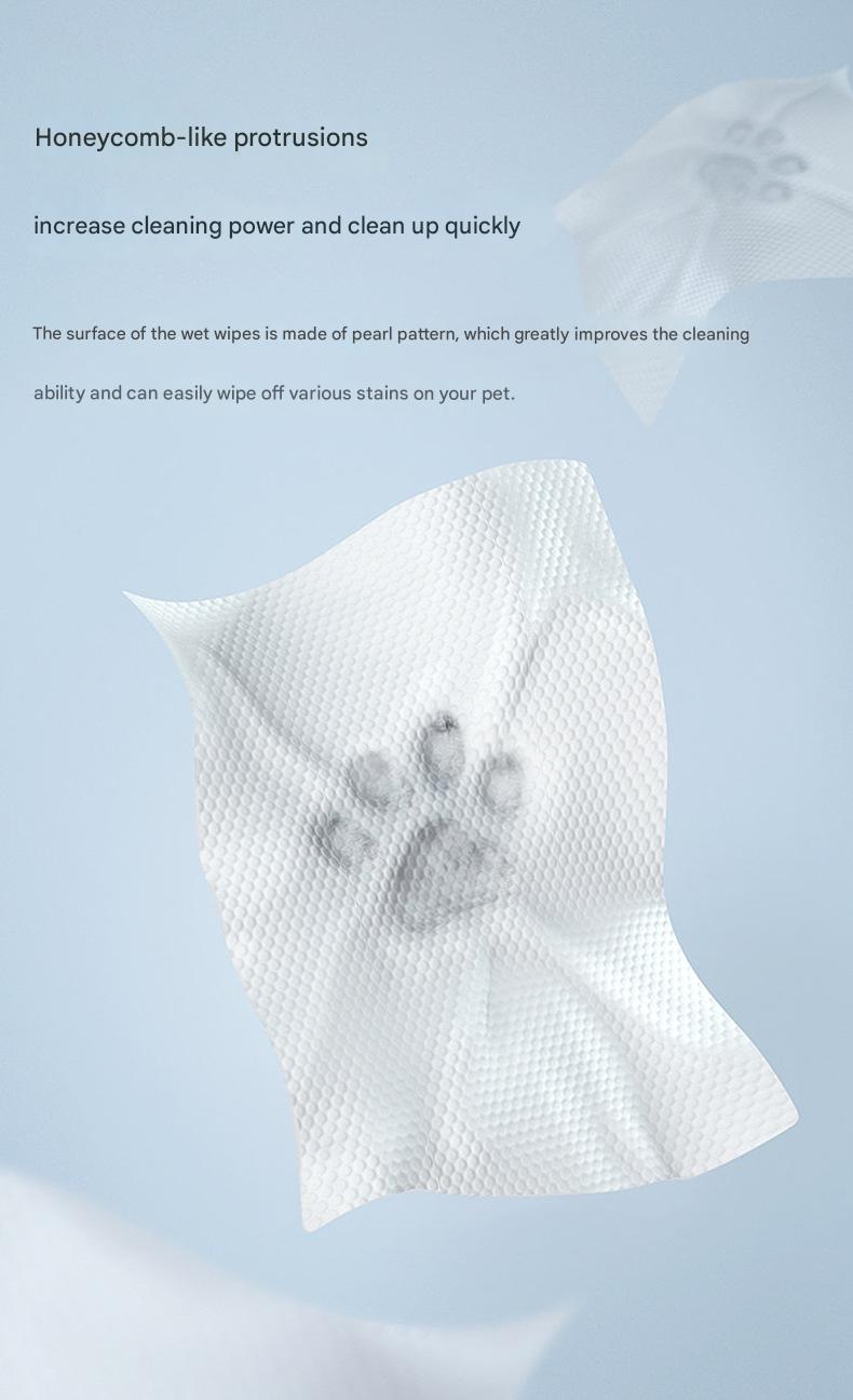 Pet wipes with 80 puffs, specifically designed for dogs, cat wipes, non washable, eye and tear stains, body supplies, wet wipes - view 9